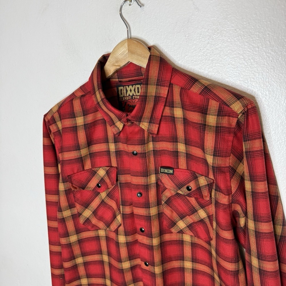 Dixxon Jarhead Red Long Sleeve Flannel Plaid Work Shirt Outdoor Mens Small - Picture 2 of 12